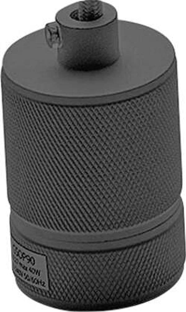 Plafone/Portalampada-Flash-Flip-Flute-Metallo-Nero-Satinato-7,6Cm
