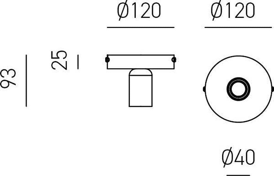 Plafone/Portalampada-Point-Metallo-Nikel-Satinato