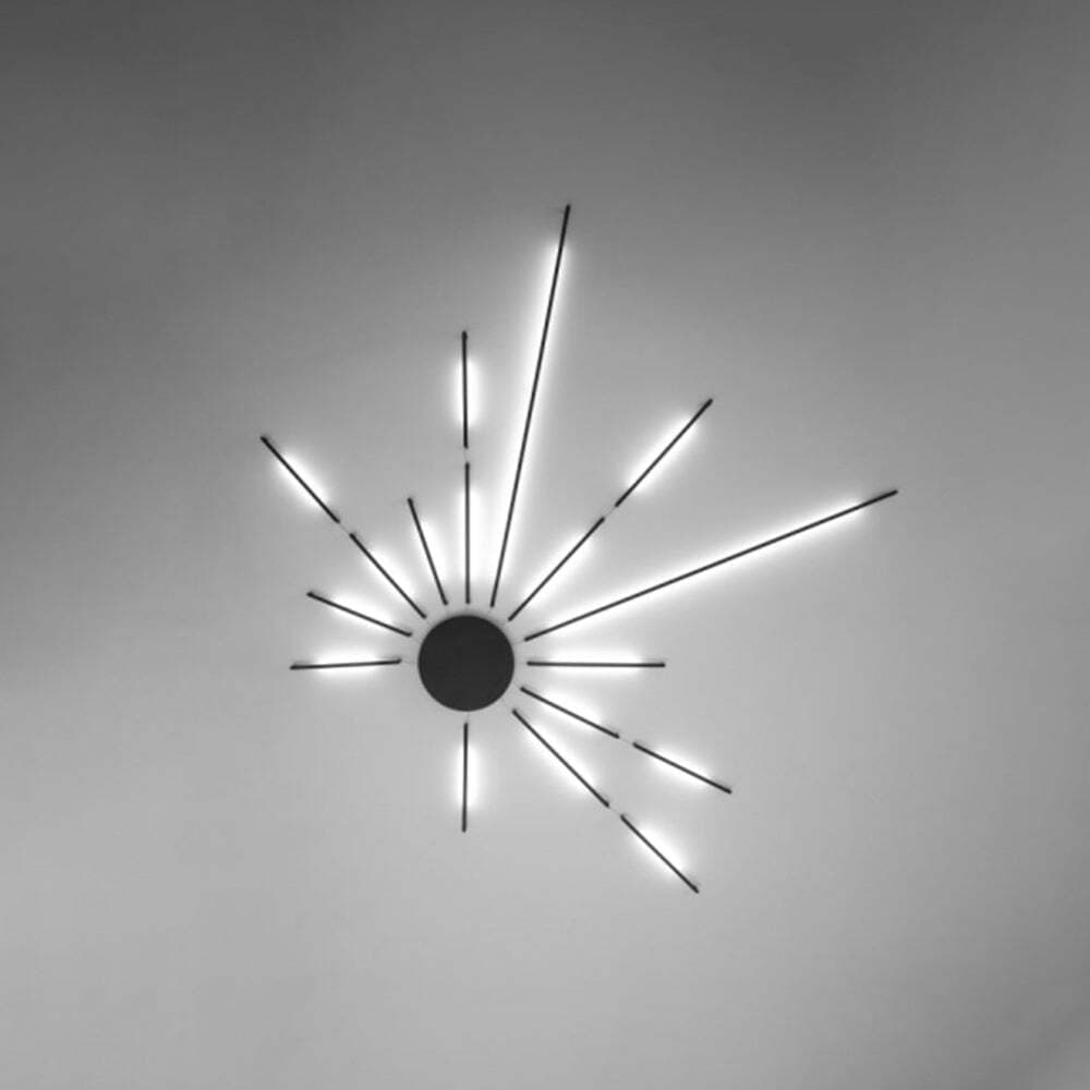 Plafoniera---Lampada-Da-Soffitto-Moderno-Sole-Metallo-Nero-17-Luci-Led-78W