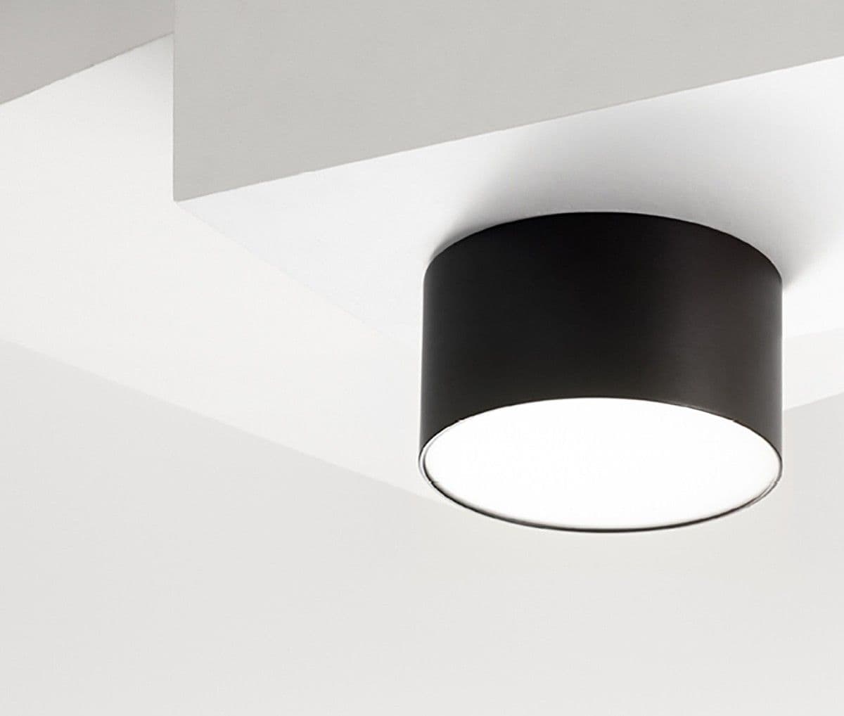 Plafoniera-alluminio-Gea-Led-CLOE-65-GPL242N-LED-lampada-soffitto-nero-tonda-moderna-interno-12W-4000°K