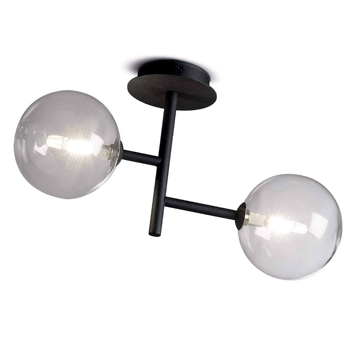 Plafoniera-applique-moderna-Illuminando-BOLLE-AP-2-NR-G9-LED-metallo-vetro-lampada-soffitto-parete