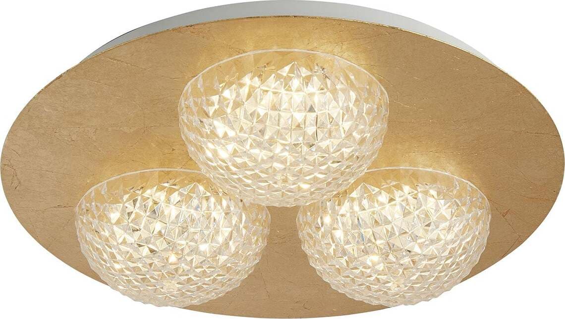 Plafoniera-Celestia-Acciaio-Oro-Policarbonato-Trasparente-Led-6,5W-3000K