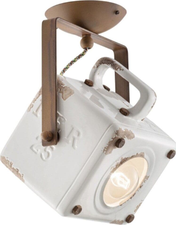 Plafoniera-ceramica-Ferroluce-Retrò-INDUSTRIAL-C1653-VIB-E27-LED-orientabile-lampada-soffitto-parete