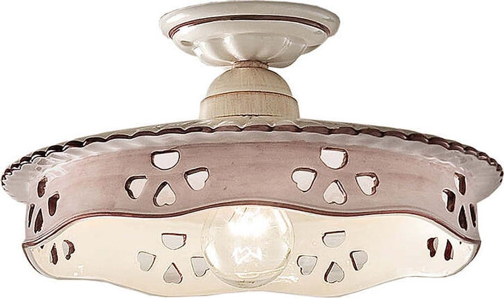 Plafoniera-Classica-Alessandria-Ceramica-Bianco-Sfumato-Oro-Decorato-1-Luce-E27