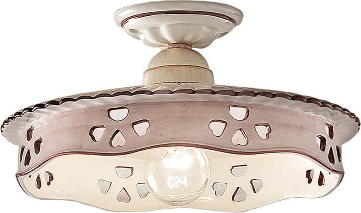 Plafoniera-Classica-Alessandria-Ceramica-Bianco-Sfumato-Oro-Decorato-1-Luce-E27
