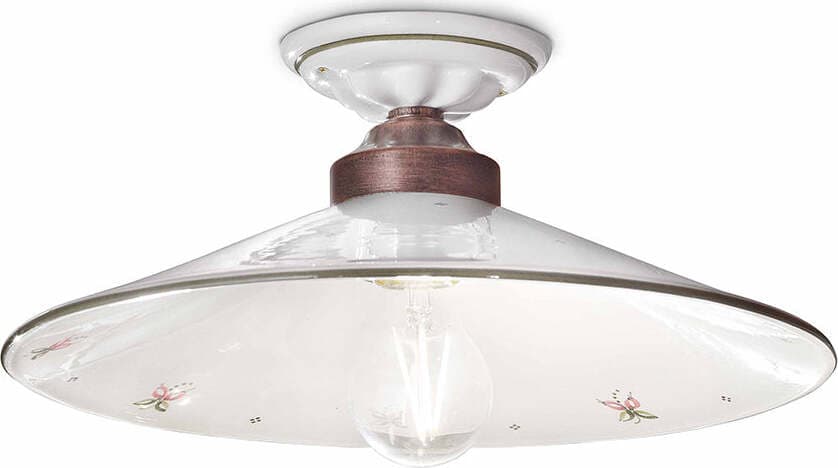 Plafoniera-Classica-Asti-Ferro-E-Ceramica-Nero-Sfumato-Rame-1-Luce-E27