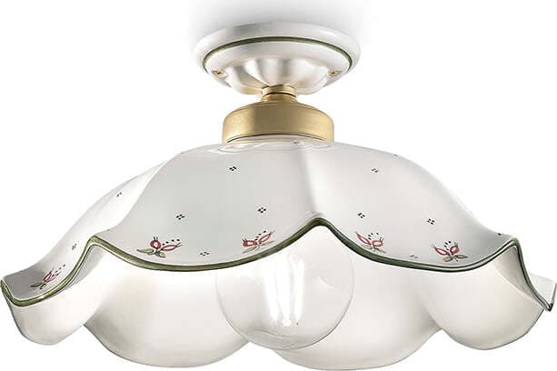 Plafoniera-Classica-Belluno-Ceramica-E-Ottone-Satinato-Decorato-1-Luce-E27