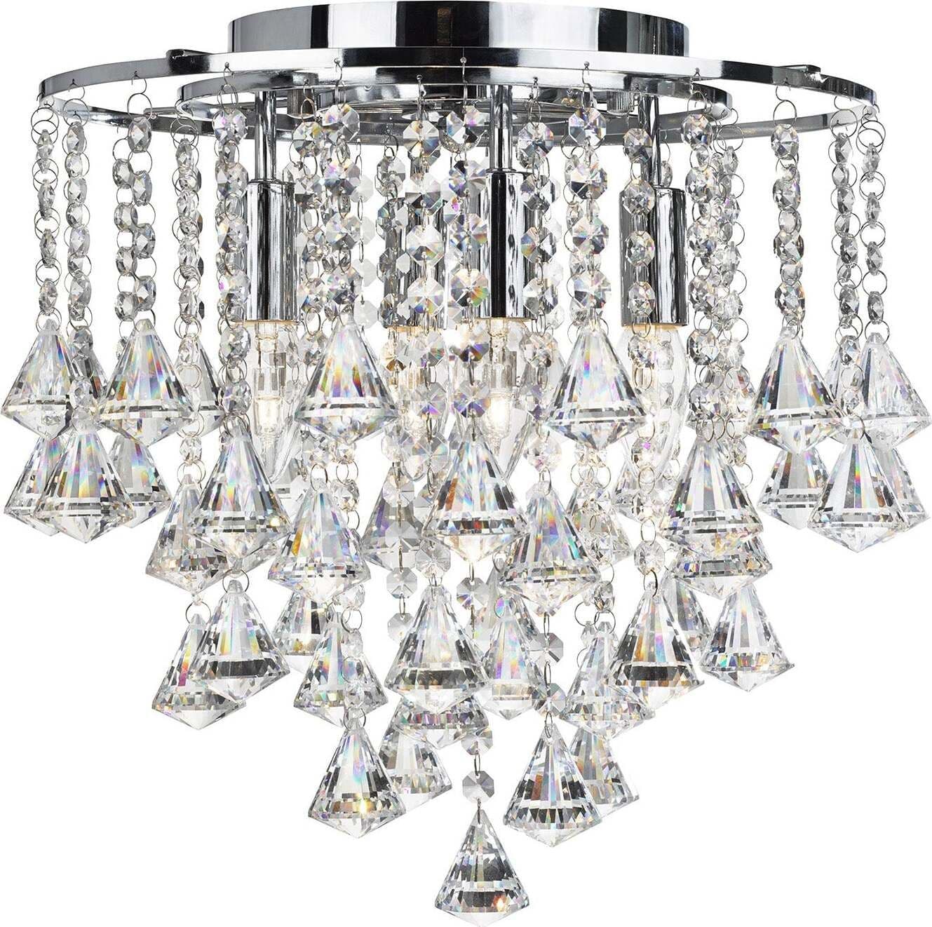 Plafoniera-Classica-Dorchester-Acciaio-Cromo-Vetro-4-Luci-E14