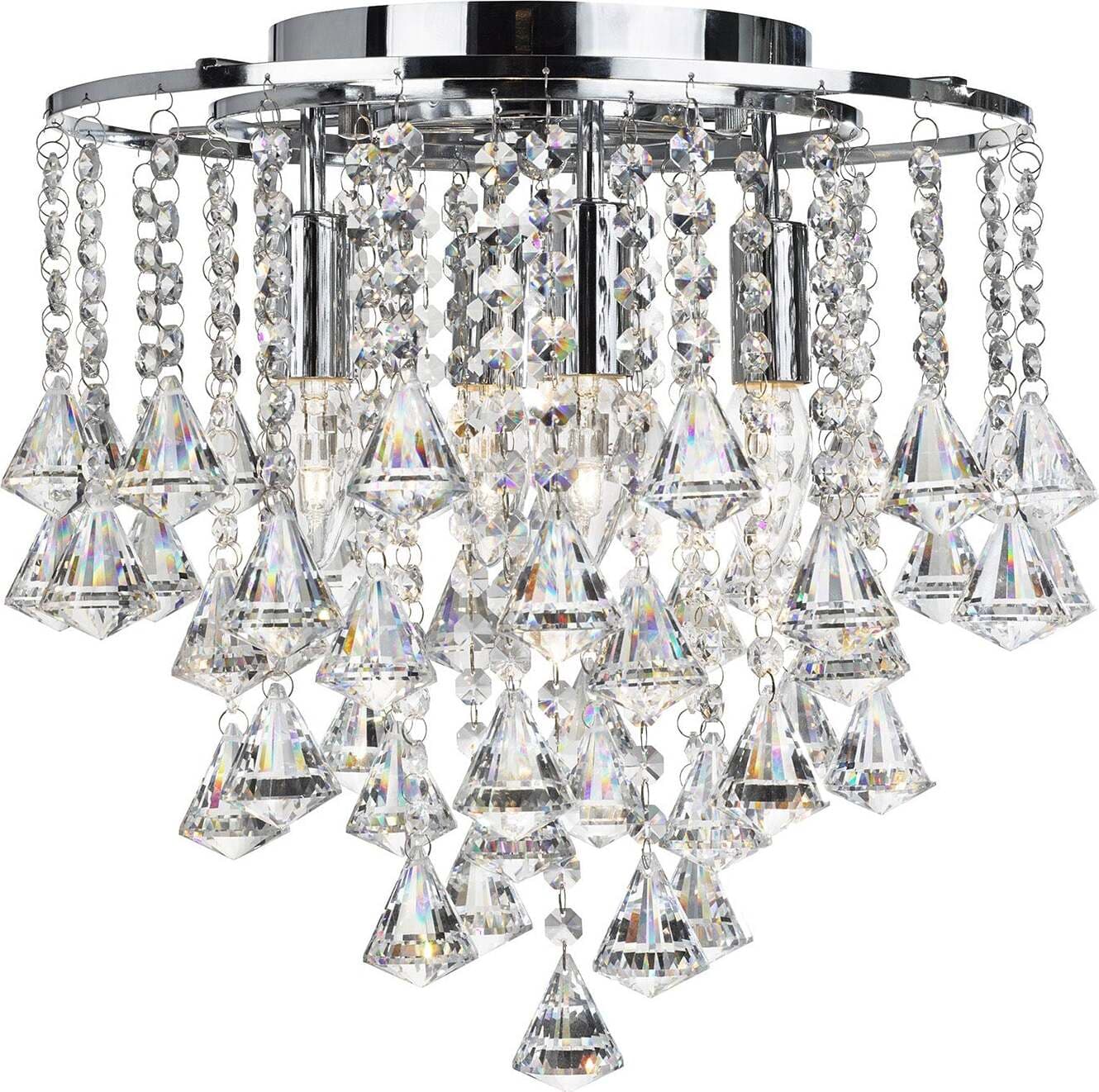 Plafoniera-Classica-Dorchester-Acciaio-Cromo-Vetro-4-Luci-E14