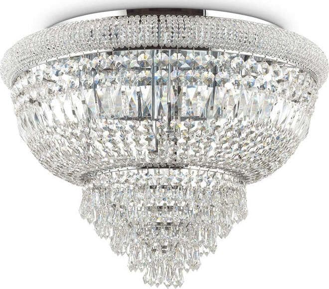 Plafoniera-Classica-Dubai-Metallo-Cristallo-Cromo-24-Luci-E14