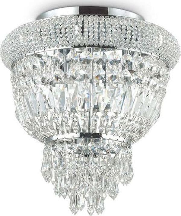 Plafoniera-Classica-Dubai-Metallo-Cristallo-Cromo-3-Luci-E14