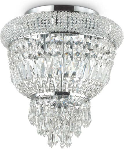 Plafoniera-Classica-Dubai-Metallo-Cristallo-Cromo-3-Luci-E14