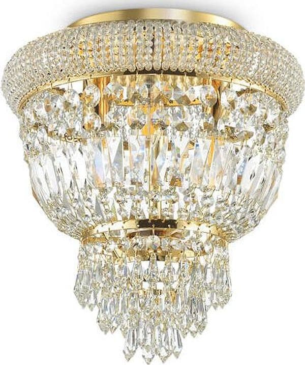 Plafoniera-Classica-Dubai-Metallo-Cristallo-Ottone-3-Luci-E14