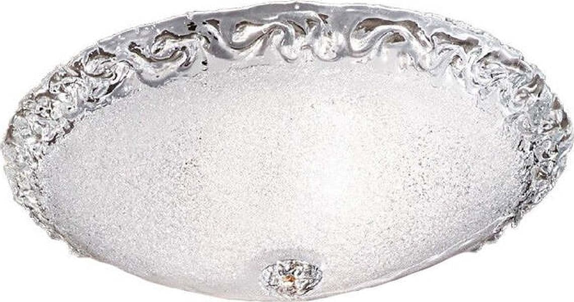 Plafoniera-classica-DUE-P-FROST-2699-PLP-E27-LED-vetro-graniglia-cristallo-lampada-soffitto