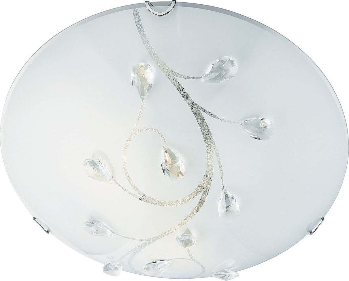 Plafoniera-Classica-Dunkerque-Acciaio-Bianco-Vetro-Cromo-1-Luce-E27-D40Cm