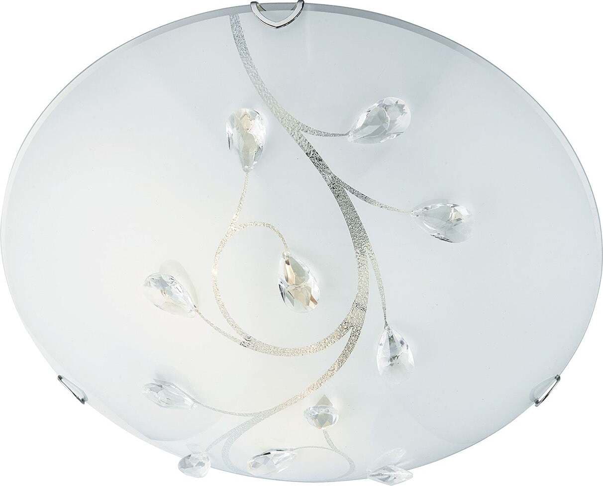 Plafoniera-Classica-Dunkerque-Acciaio-Bianco-Vetro-Cromo-1-Luce-E27-D40Cm