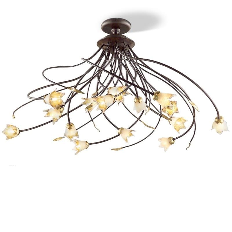 Plafoniera-classica-Flami-ORCHIDEA-3303-10F-G9-LED-ferro-vetro-lampada-soffitto