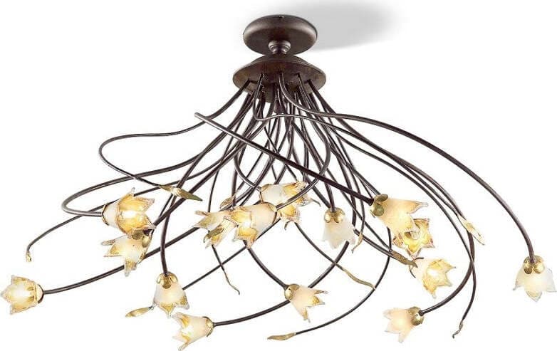 Plafoniera-classica-Flami-ORCHIDEA-3303-15F-G9-LED-ferro-vetro-lampada-soffitto