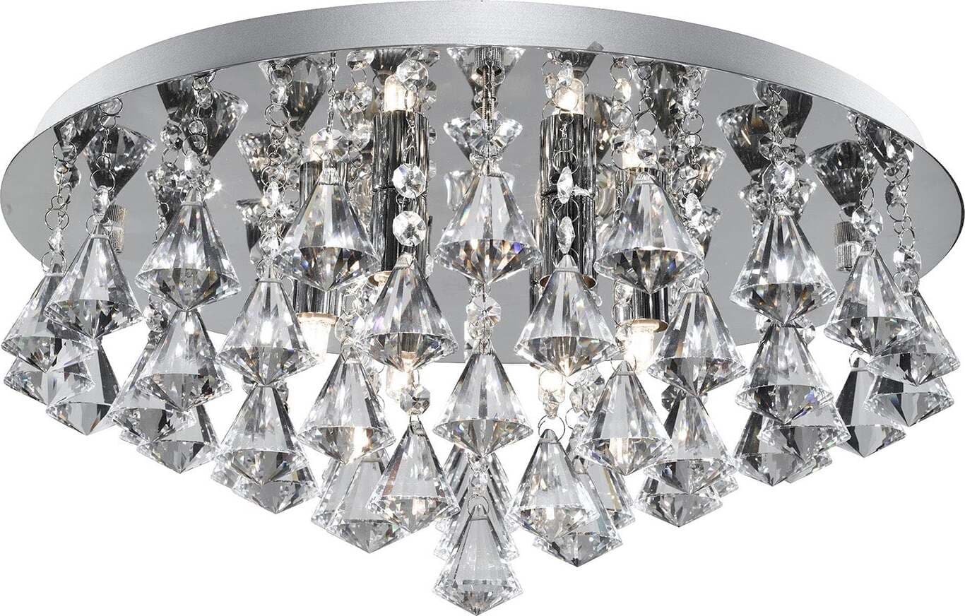 Plafoniera-Classica-Hanna-Acciaio-Cromo-Vetro-Pendente-8-Luci-G9-D55Cm