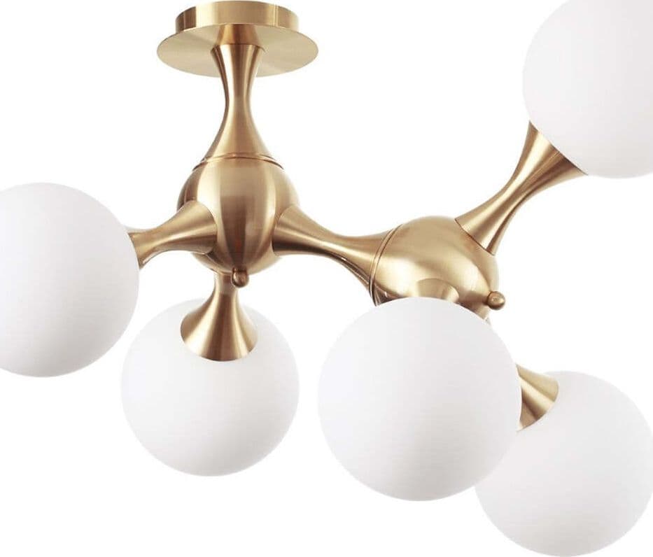 Plafoniera-classica-Ideal-Lux-NODI-OTTONE-PL5-241050-E14-LED-vetro-lampada-soffitto