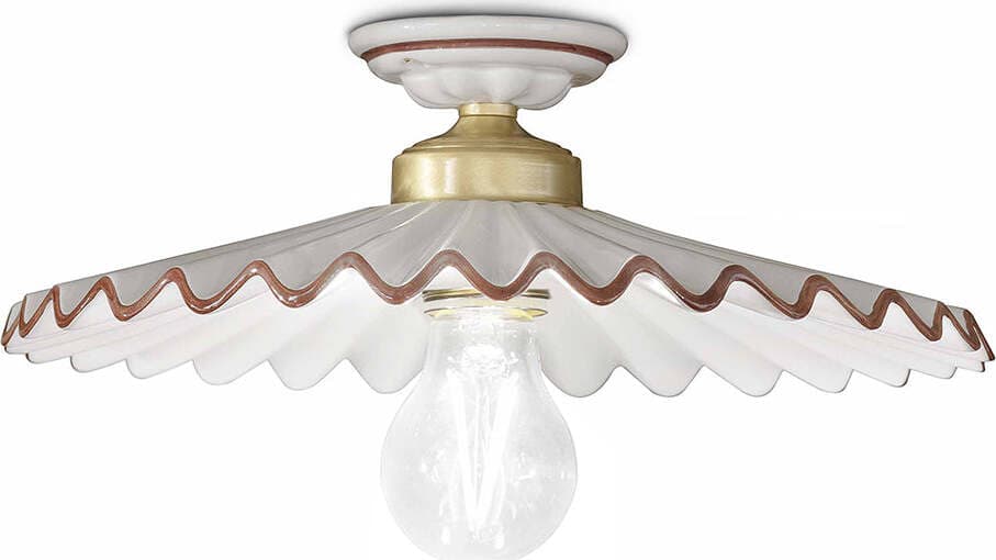 Plafoniera-Classica-L'Aquila-Ottone-E-Ceramica-Decorato-Diam.-41Cm-Luce-E27