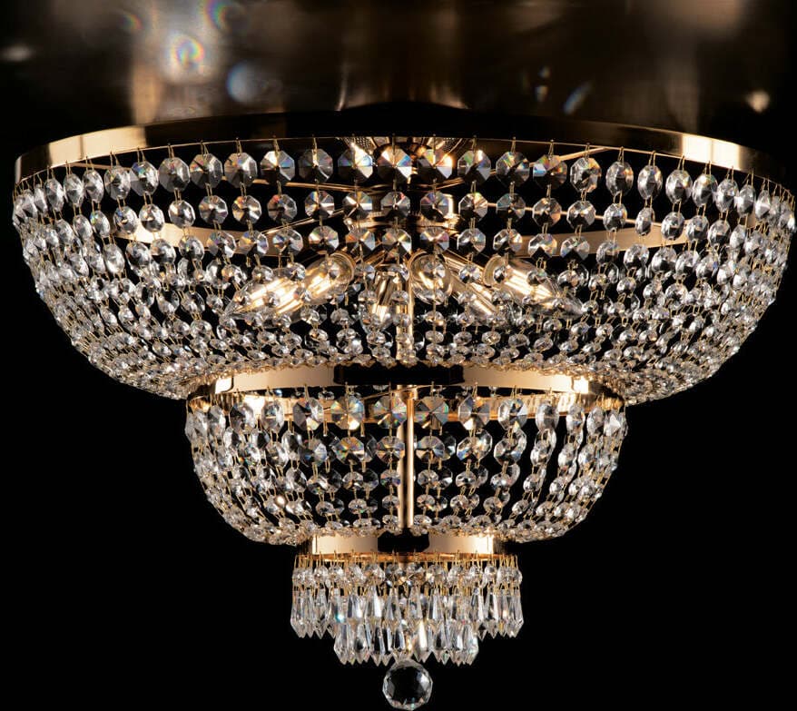 Plafoniera-Classica-Mozart-Oro-8-Luci-E14