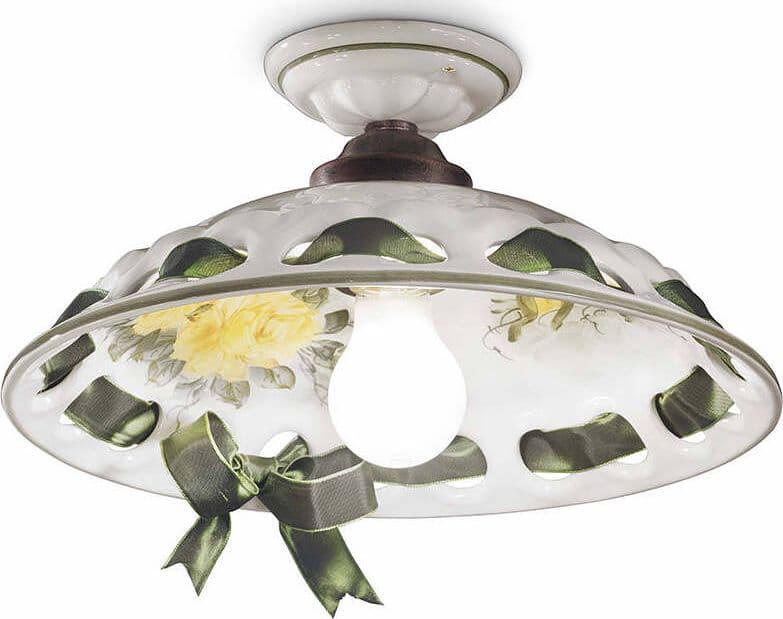 Plafoniera-Classica-Napoli-Metallo-E-Ceramica-Nero-Sfumato-Rame-1-Luce-E27