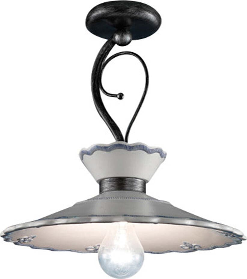 Plafoniera-Classica-Ravenna-Metallo-E-Ceramica-Nero-Sfumato-Arg.-44Cm-1-Luce-E27