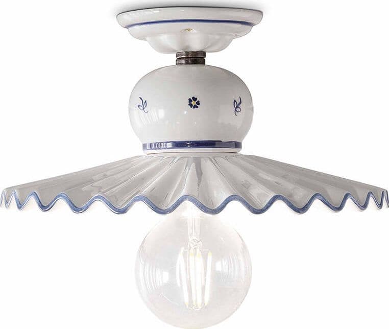 Plafoniera-Classica-Roma-Metallo-E-Ceramica-Nero-Sfumato-Rame-31Cm-1-Luce-E27