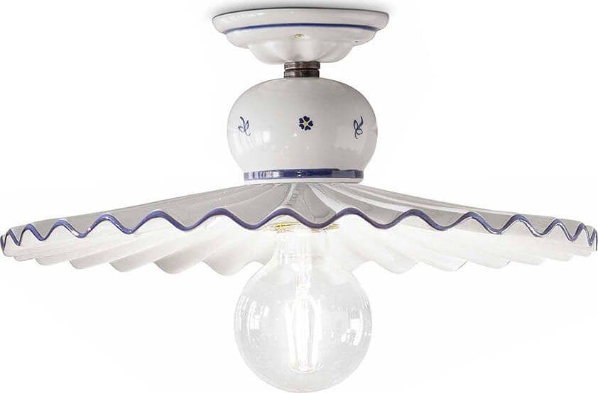 Plafoniera-Classica-Roma-Metallo-E-Ceramica-Nero-Sfumato-Rame-41Cm-1-Luce-E27
