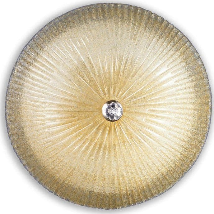 Plafoniera-Classica-Shell-Vetro-Ambra-6-Luci-E27