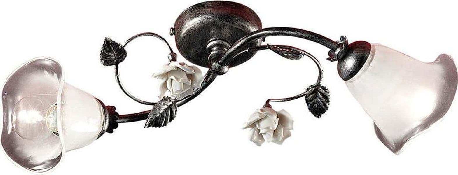 Plafoniera-Classica-Siena-Metallo-E-Ceramica-Nero-Sfumato-Argento-2-Luci-E14
