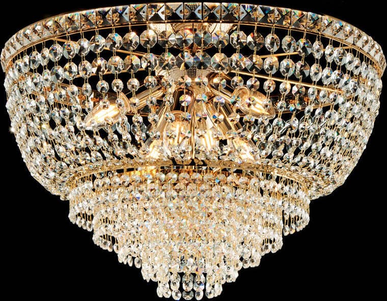 Plafoniera-Classica-Wagner-Oro-6-Luci-E14