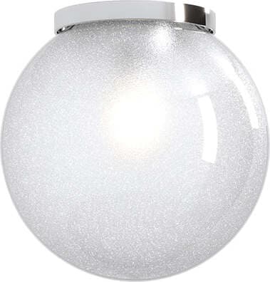 Plafoniera-Contemp-Glitter-Metallo-Cromo-Vetro-Soffiato-Trasp-1-Luce-E27-25Cm