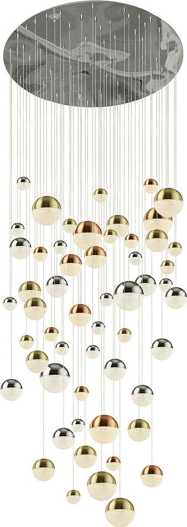 Plafoniera-Contemp-Pianeti-Acciaio-Cromo-Policarbonato-Ottone-Led-376W-4000K