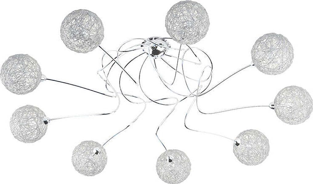 Plafoniera-Contemp-Willow-Metallo-Cromo-Diffusore-Alluminio-9-Luci-G9