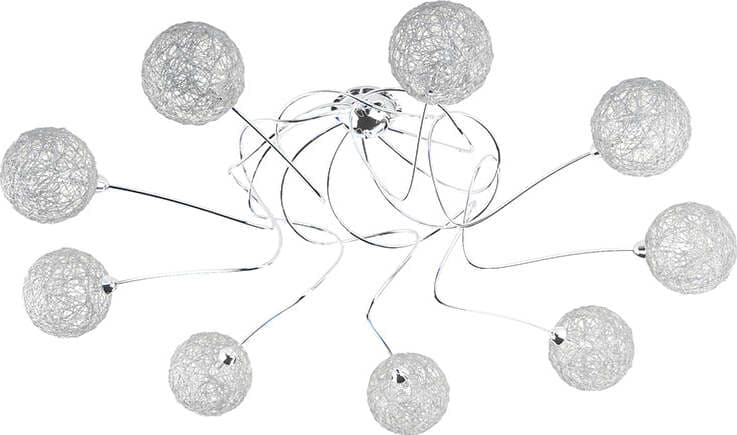 Plafoniera-Contemp-Willow-Metallo-Cromo-Diffusore-Alluminio-9-Luci-G9