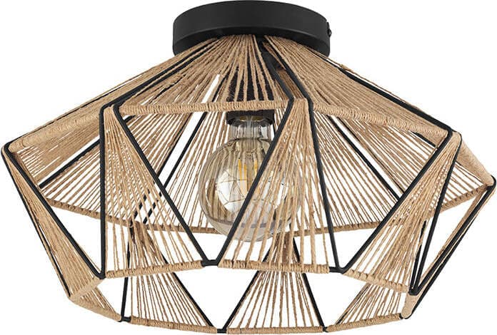 Plafoniera-Contemporanea-Adwickle-1-Luce-Metallo-Nero-E-Tessuto