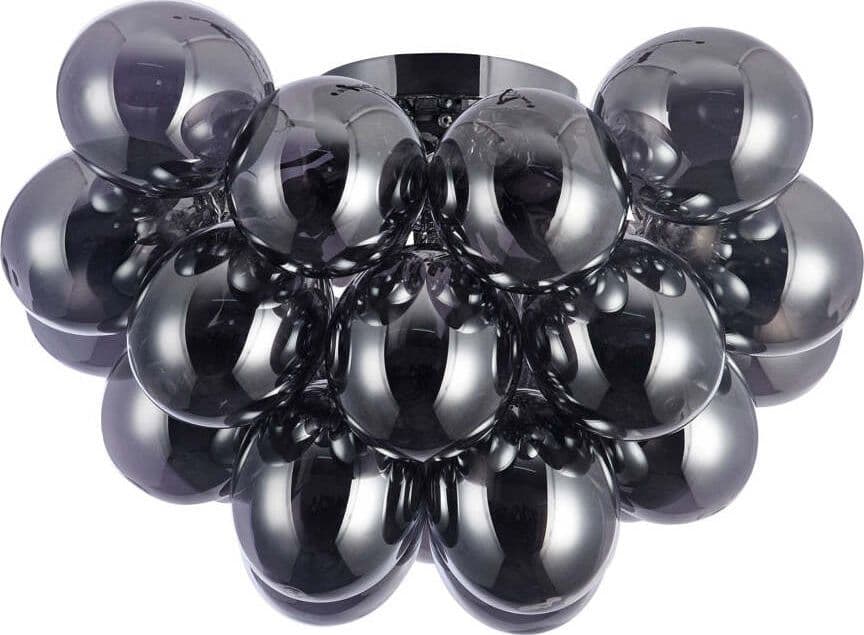 Plafoniera-Contemporanea-Baldo-Metallo-Nichel-8-Luci-Diffusori-Fumè