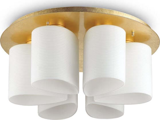 Plafoniera-Contemporanea-Daisy-Metallo-Oro-6-Luci-E27