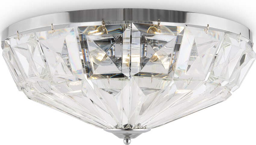 Plafoniera-Contemporanea-Facet-Metallo-Cromo-6-Luci-Diffusori-Vetro
