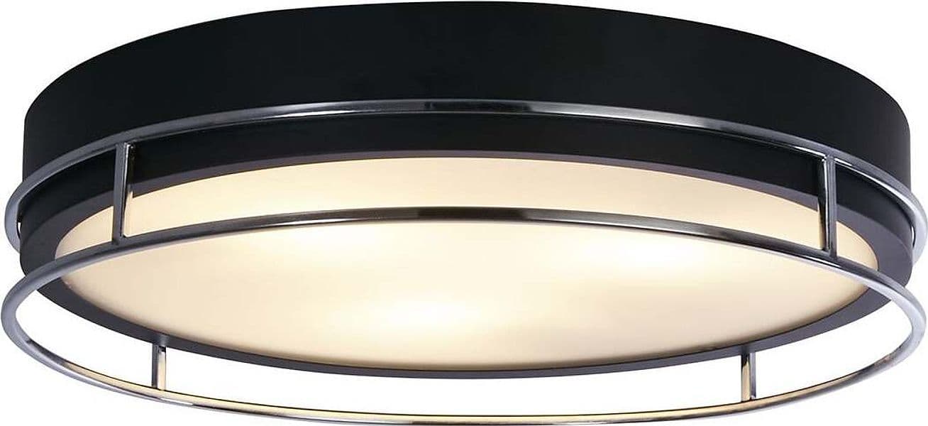 Plafoniera-Contemporanea-Fenice-Acciaio-Nero-E-Cromo-Vetro-3-Luci-E14-40Cm