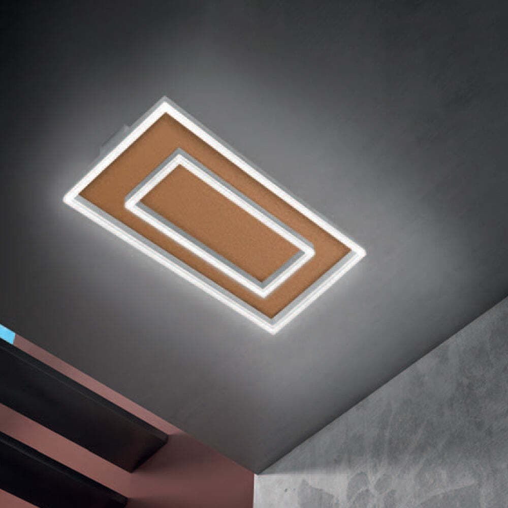 Plafoniera-Contemporanea-Frameplus-Metallo-Rame-Opaco-Led-56W