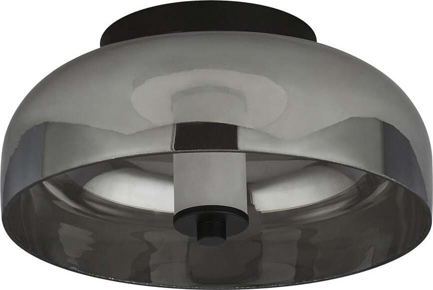 Plafoniera-Contemporanea-Frisbee-Acciaio-Nero-Vetro-Led-12,6W-3000K