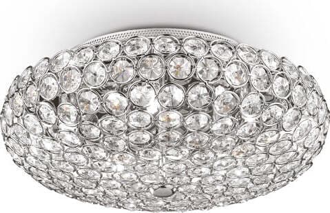 Plafoniera-Contemporanea-King-Metallo-Cristallo-Cromo-5-Luci-G9-3W-3000K