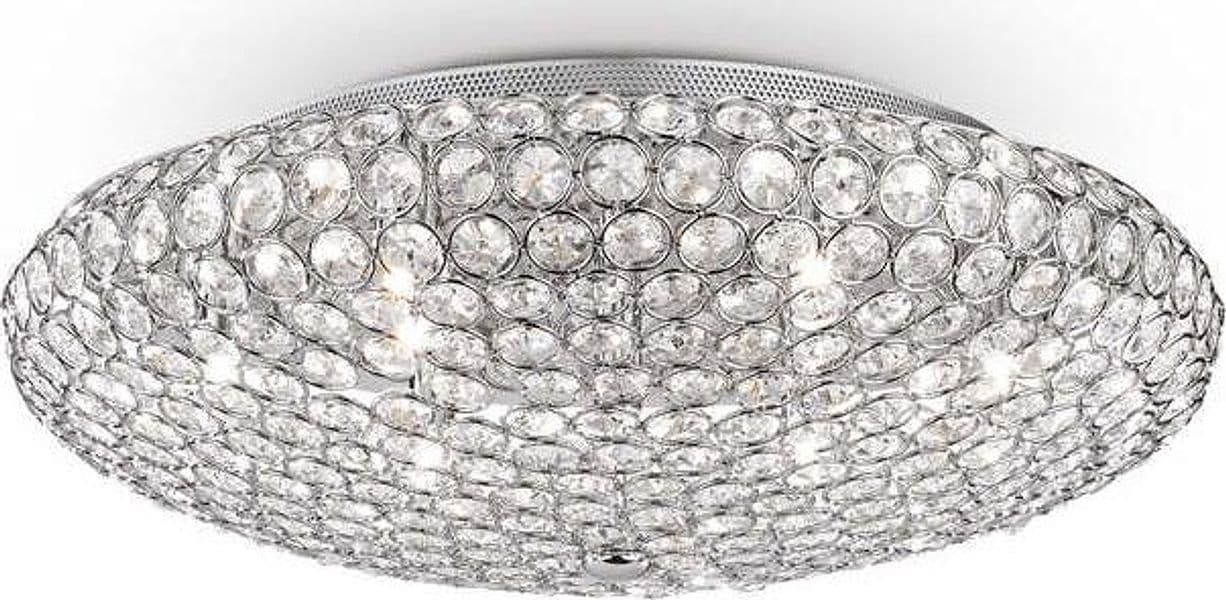Plafoniera-Contemporanea-King-Metallo-Cristallo-Cromo-9-Luci-G9-3W-3000K