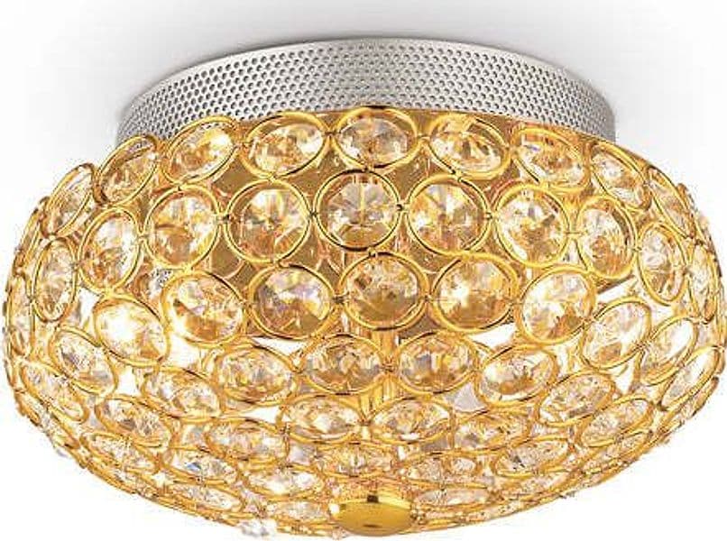 Plafoniera-Contemporanea-King-Metallo-Cristallo-Oro-3-Luci-G9-3W-3000K