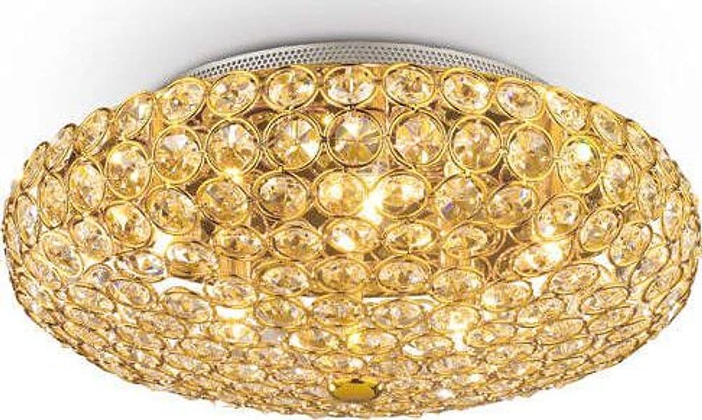 Plafoniera-Contemporanea-King-Metallo-Cristallo-Oro-5-Luci-G9-3W-3000K