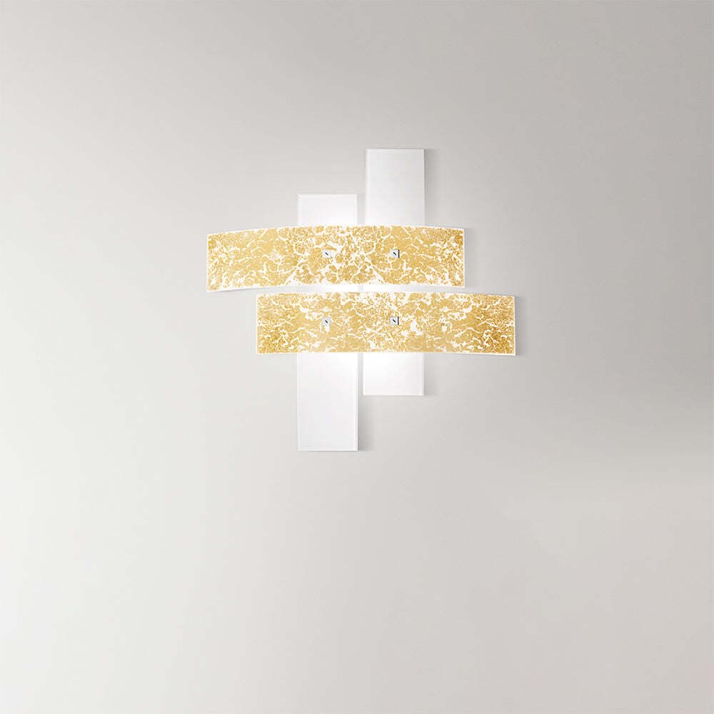 Plafoniera-Contemporanea-Lara-Metallo-Cromo-E-Vetro-Foglia-Oro-2-Luci-E27-50Cm