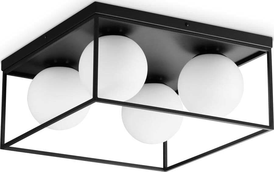 Plafoniera-Contemporanea-Lingotto-Metallo-Nero-4-Luci-E14-28W-Ip20